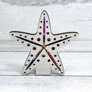 Starfish Night Light Wood Handcrafted Colorful Beach Coastal‎ Home Decor